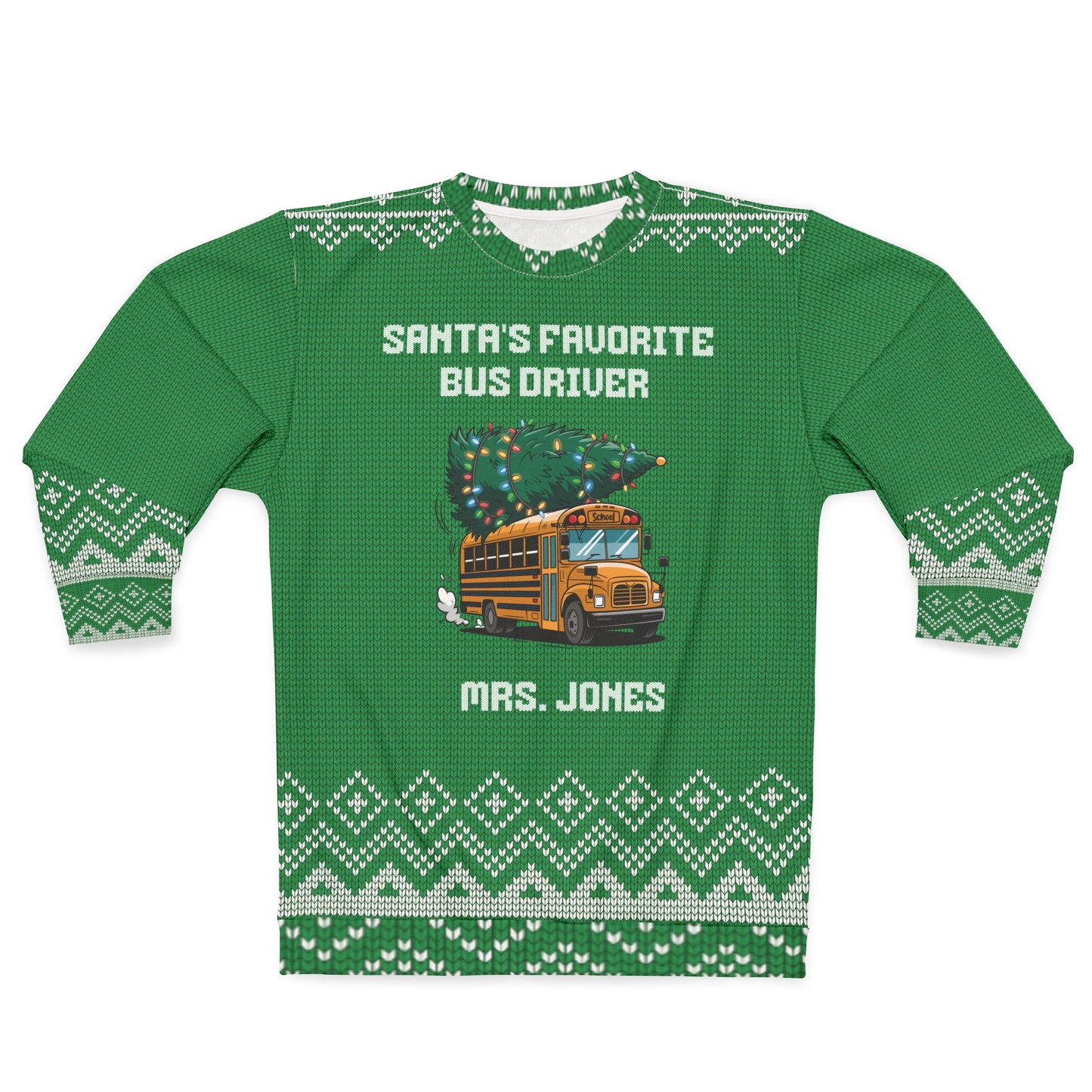 UGLY Christmas Sweater - School Bus Driver - Can Be Personalized