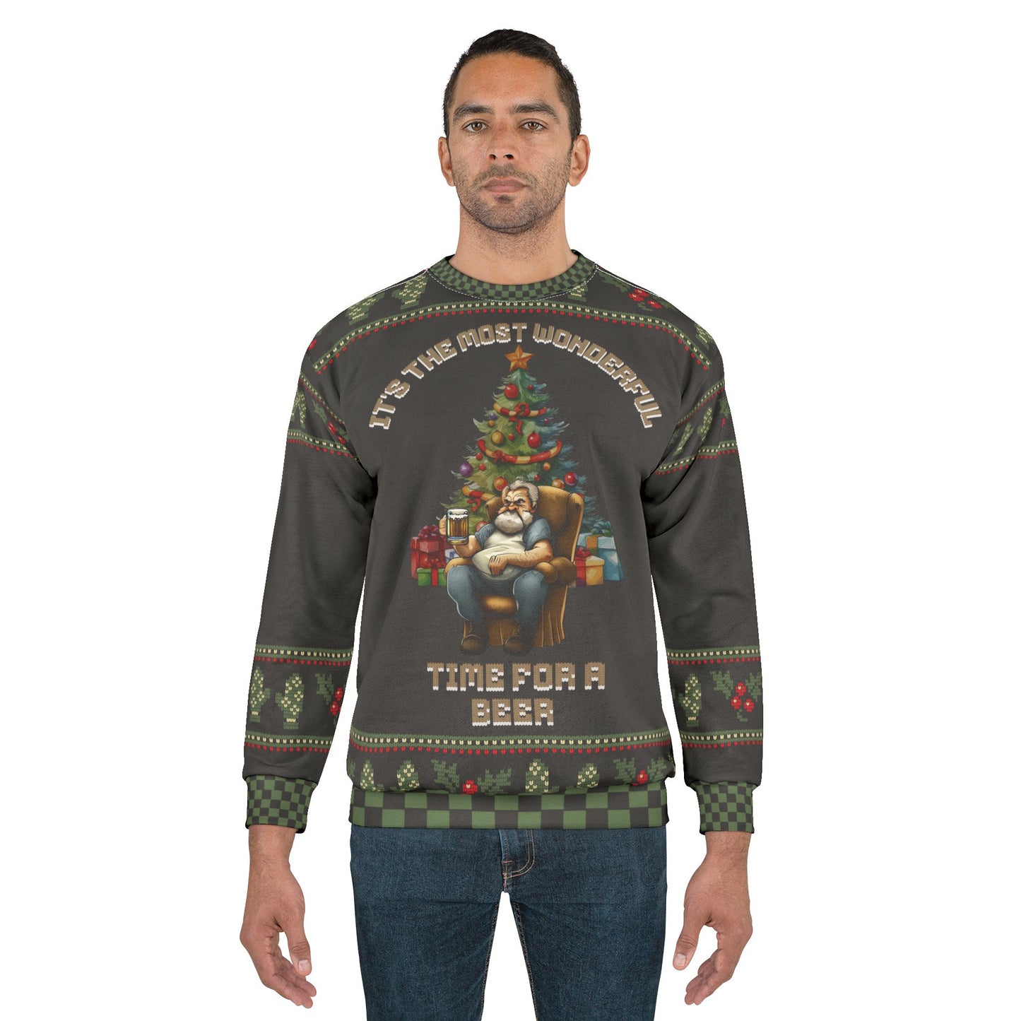 UGLY Christmas Sweater -Most Wonderful Time for a BEER