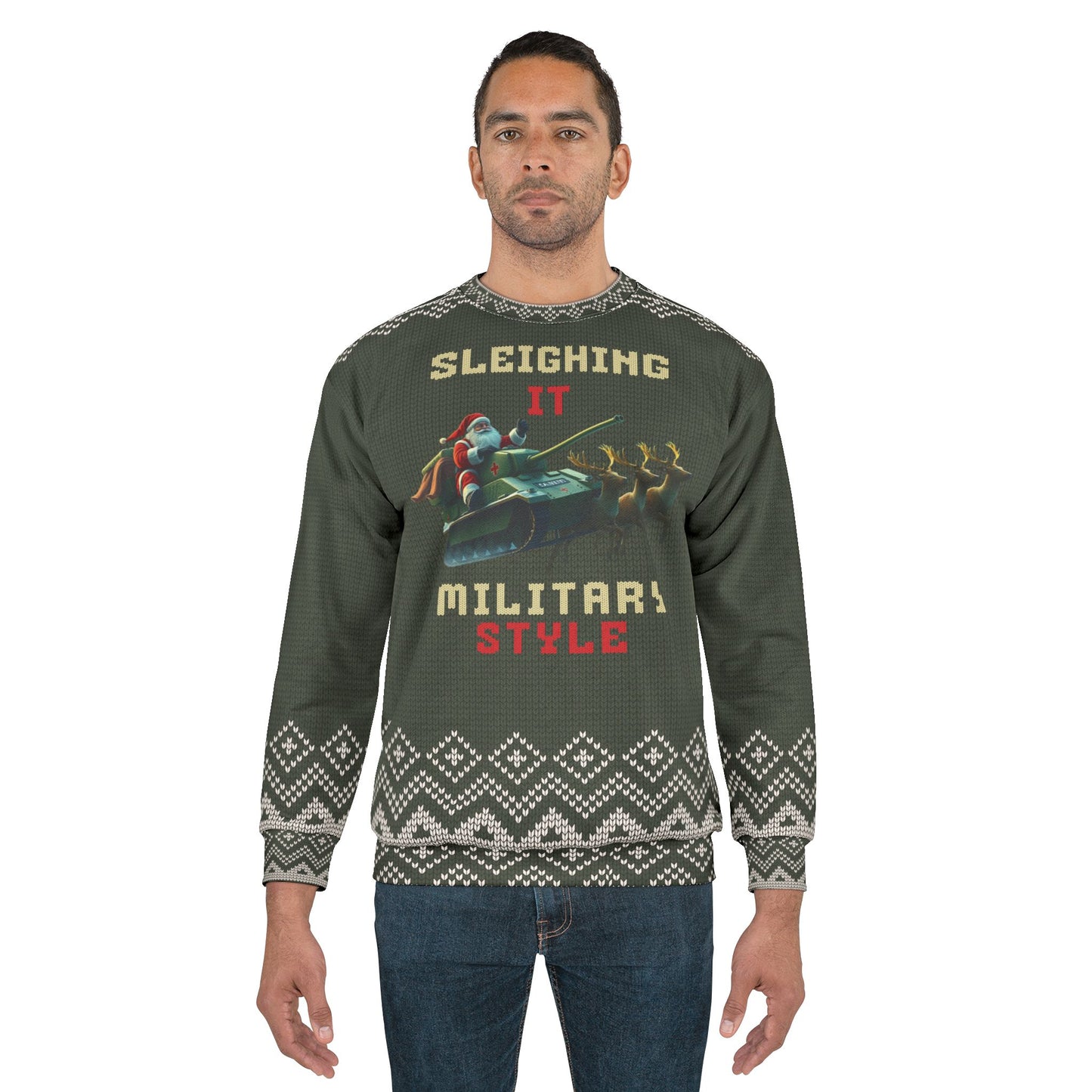 UGLY Christmas Sweater - MILITARY - Sleighing It ... Military Style