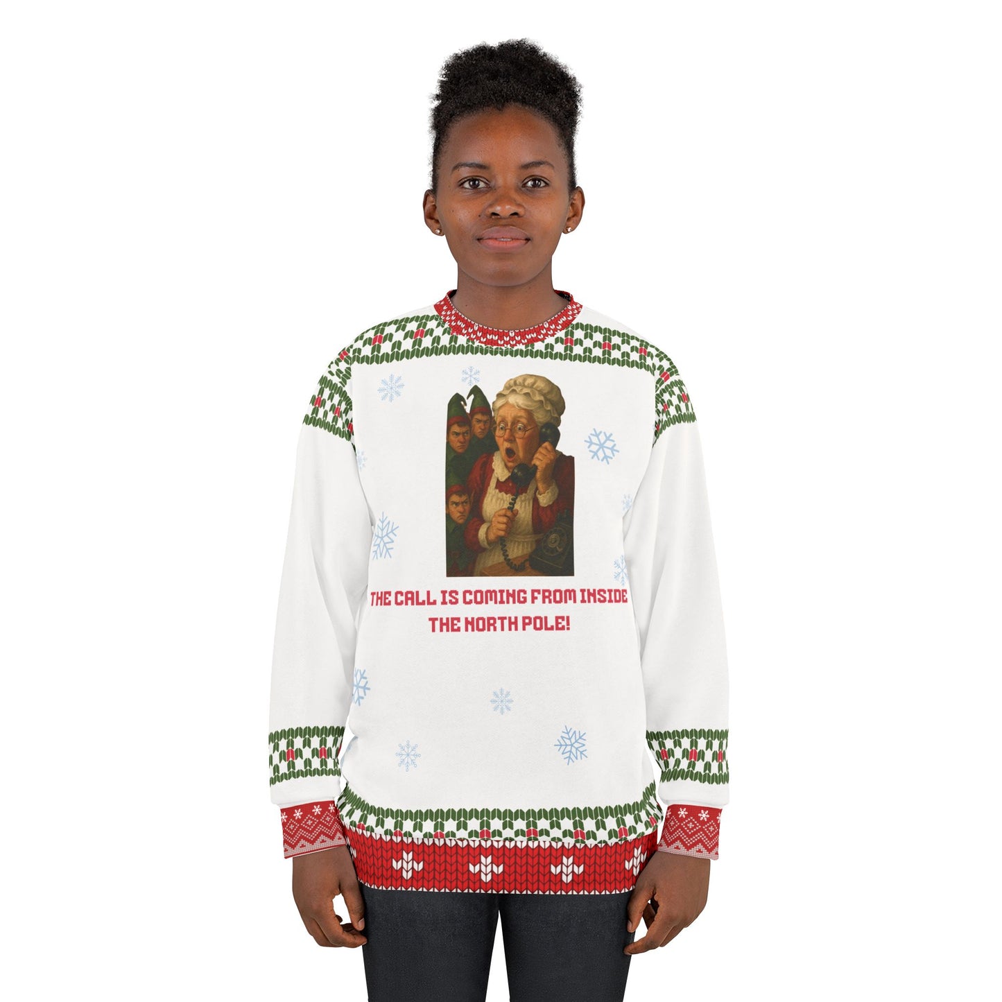 Funny Christmas Sweater • “Call Is Coming From Inside the North Pole” Sweatshirt • Dark Humor Holiday Top • True Crime Xmas Gift