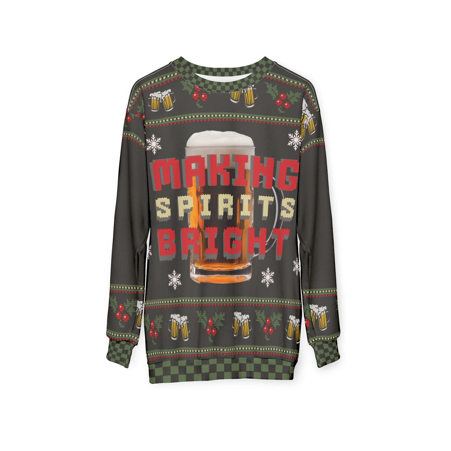 UGLY Christmas Sweater (Sweatshirt) - Mug of Beer "Makings Spirits Bright"