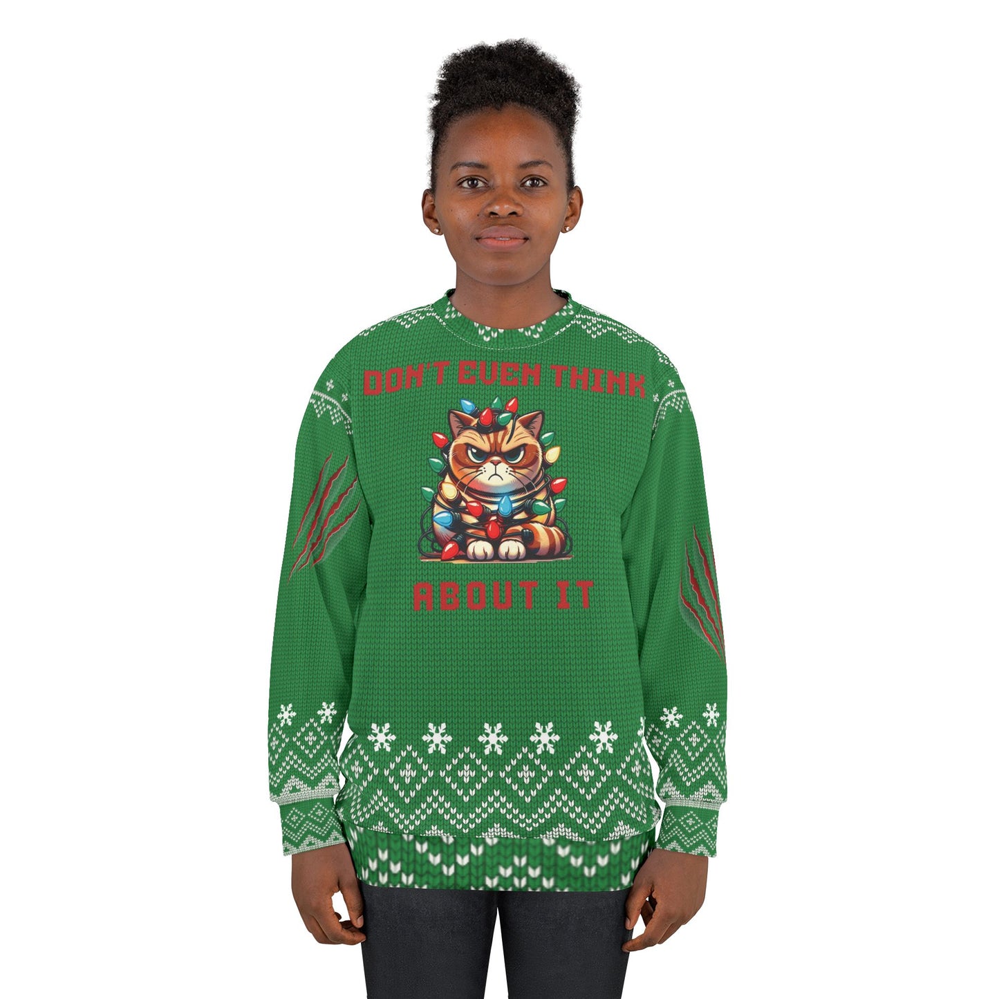 UGLY Christmas Sweater - Angry Cat - Don't Even