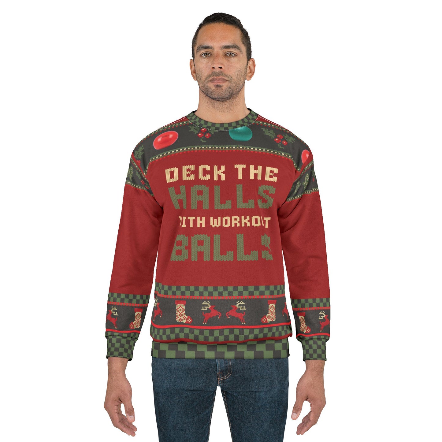 UGLY Christmas Sweater - Deck the Halls with Workout Balls