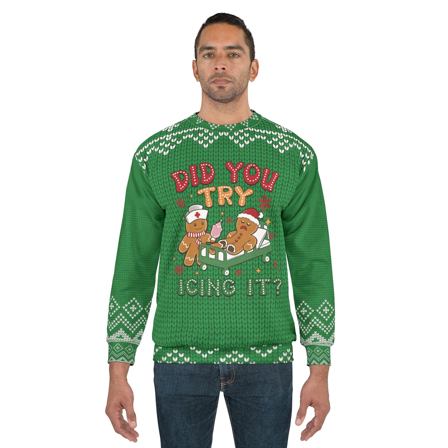 UGLY Christmas Sweater -NURSE - Need to "Ice" It