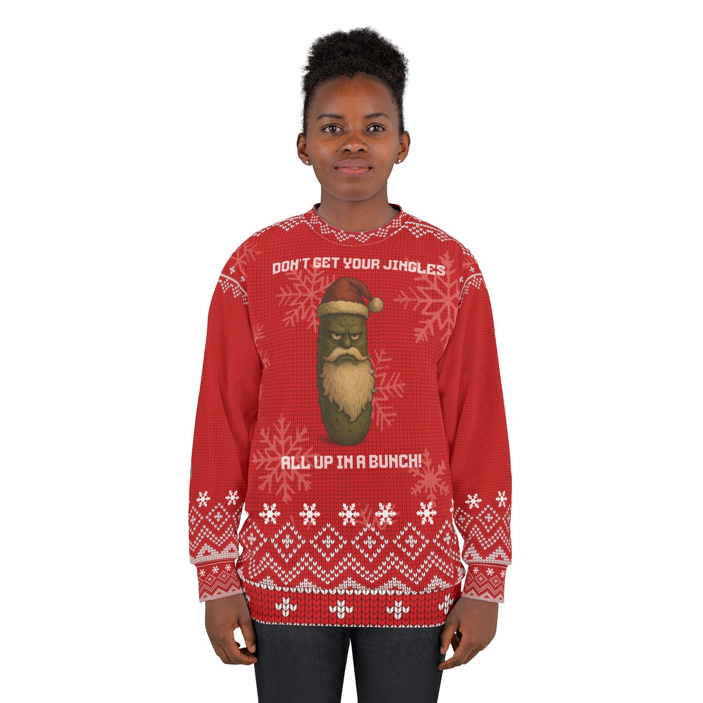 Funny Grumpy Pickle Ugly Christmas Sweater (Sweatshirt) – Sarcastic Holiday Sweatshirt