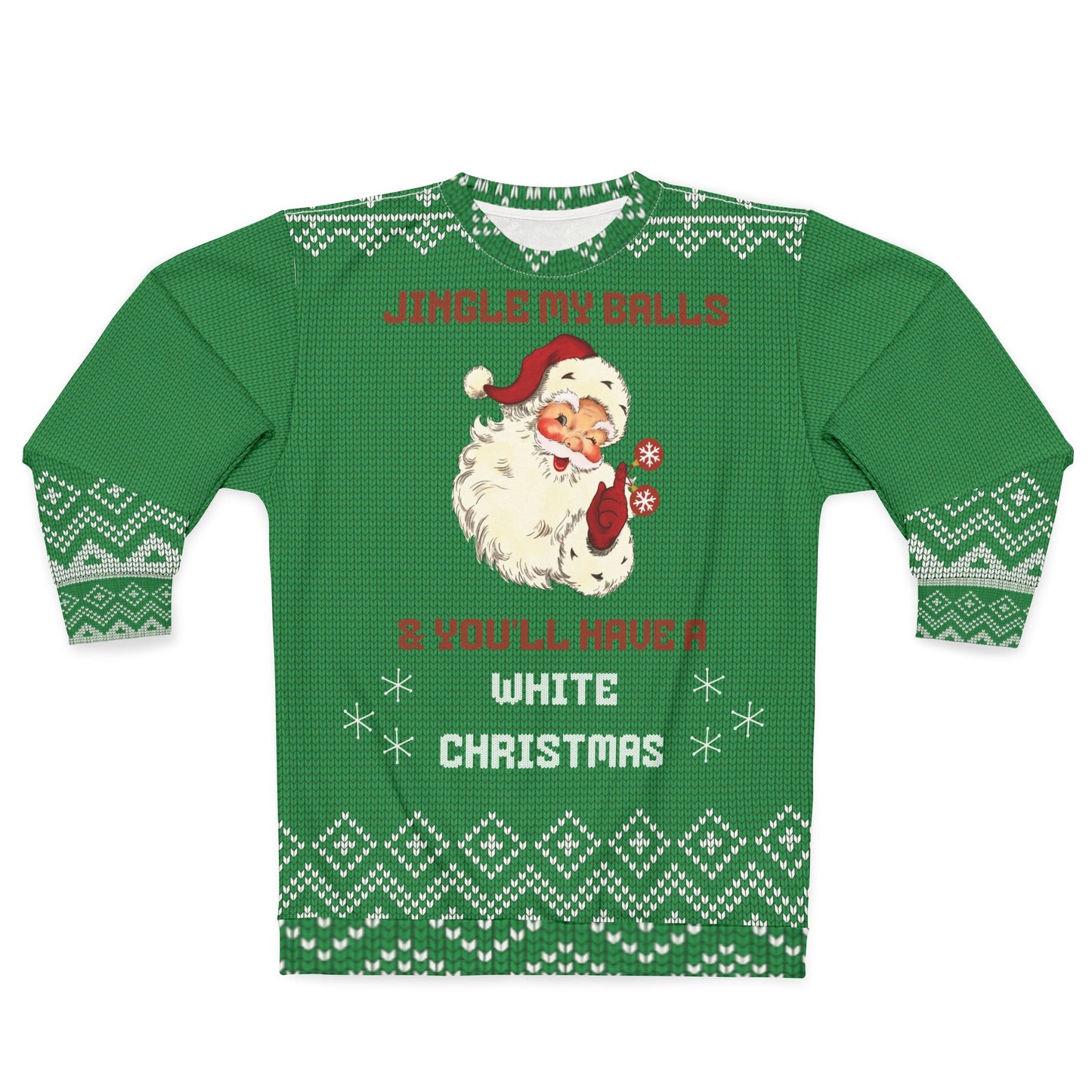 UGLY Christmas Sweater - MATURE - Santa White Christmas