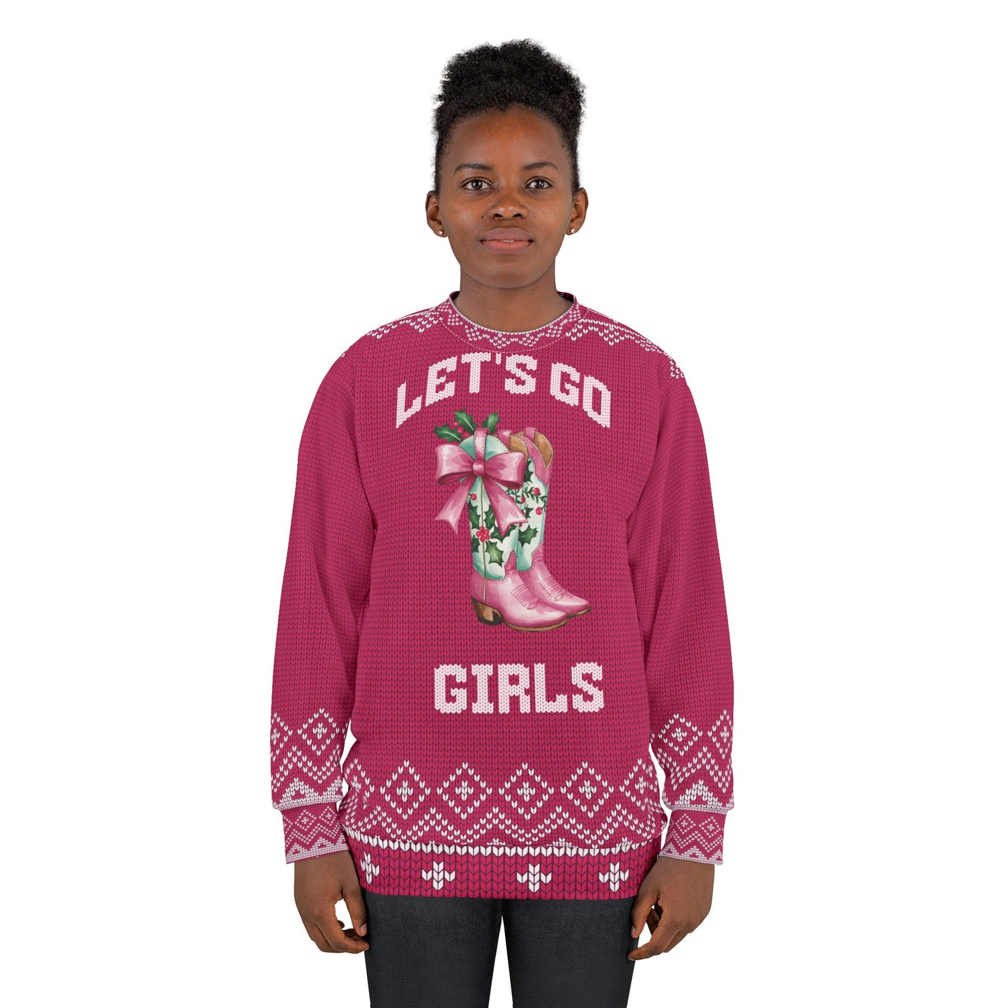 Not So - UGLY Christmas Sweater - COWGIRL - Let's Go Girls