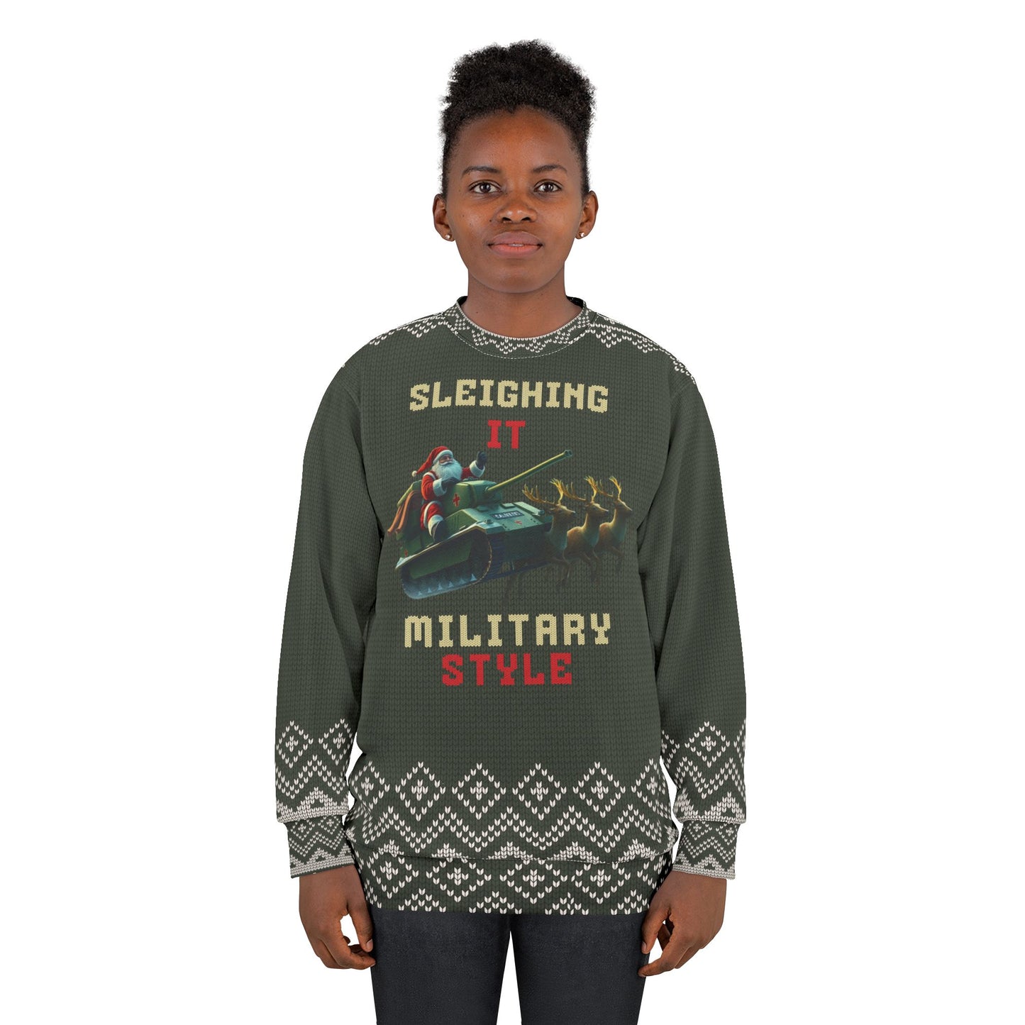 UGLY Christmas Sweater - MILITARY - Sleighing It ... Military Style