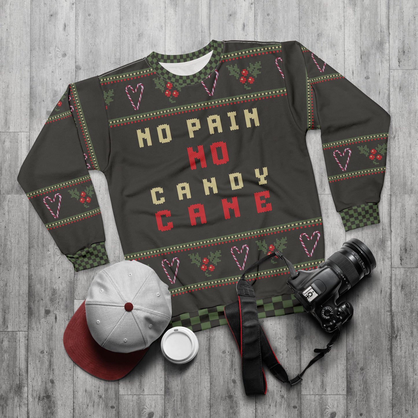 UGLY Christmas Sweater -NO PAIN ... NO CANDY CANE