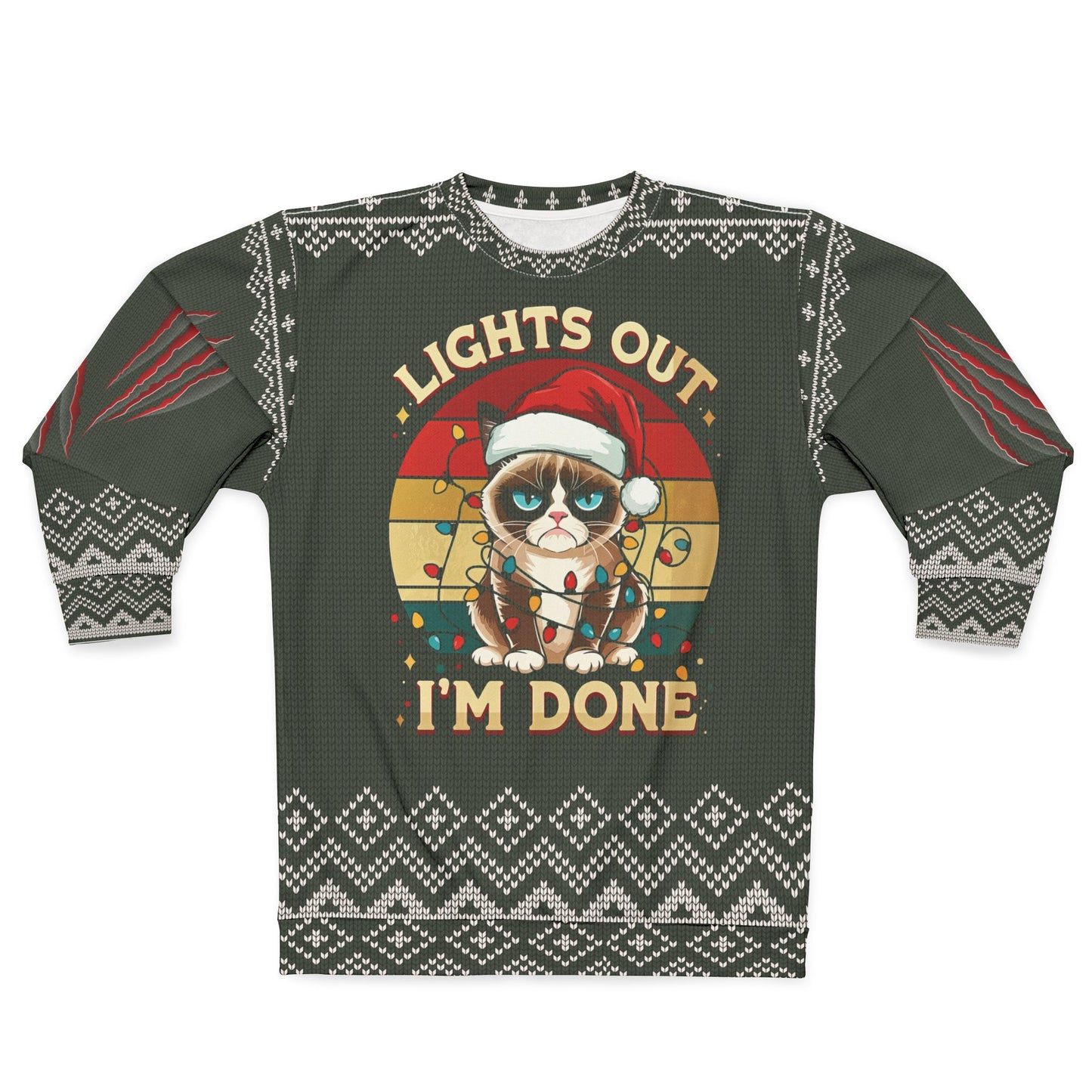 UGLY Christmas Sweater - ANGRY CAT - I'm Done