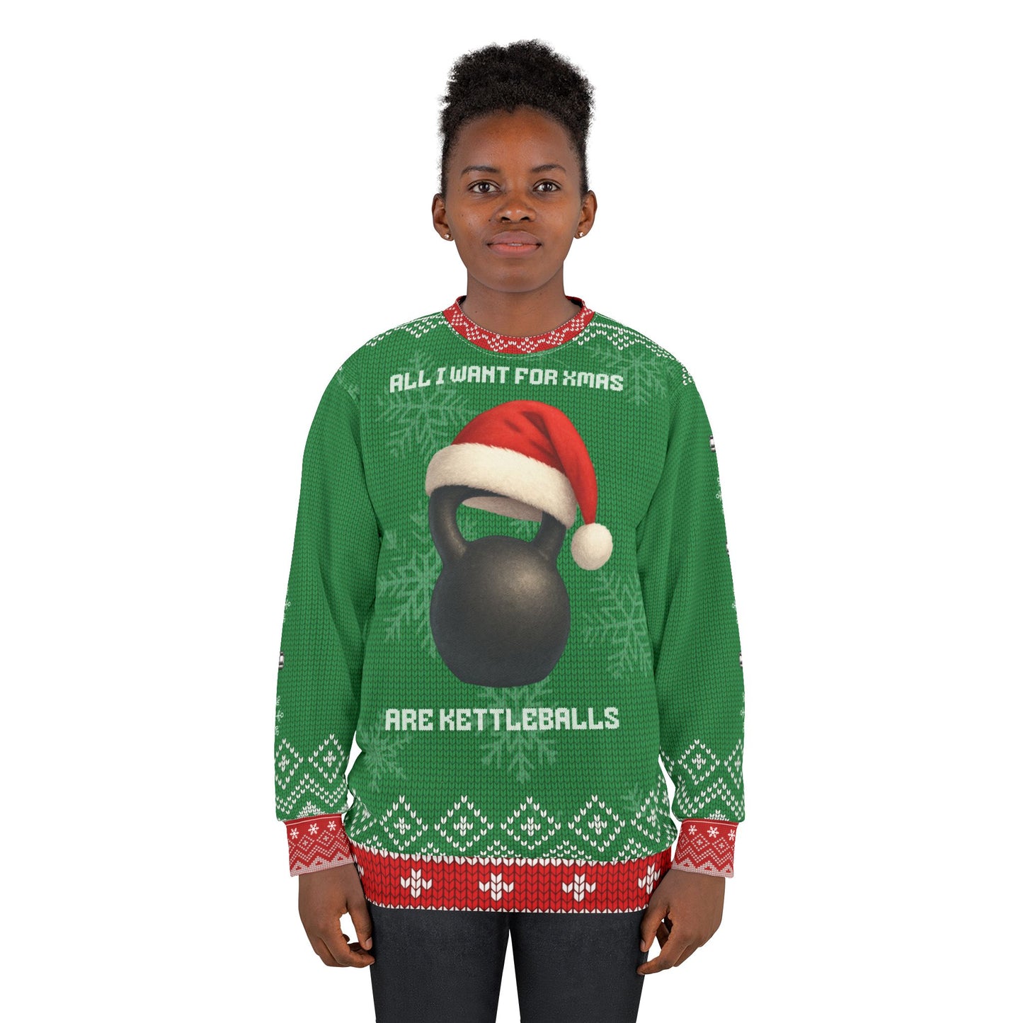 All I Want for Xmas Are Kettlebells Funny CrossFit Ugly Christmas Sweater – Gym Lover Holiday Sweatshirt, Fitness Gift for Men & Women