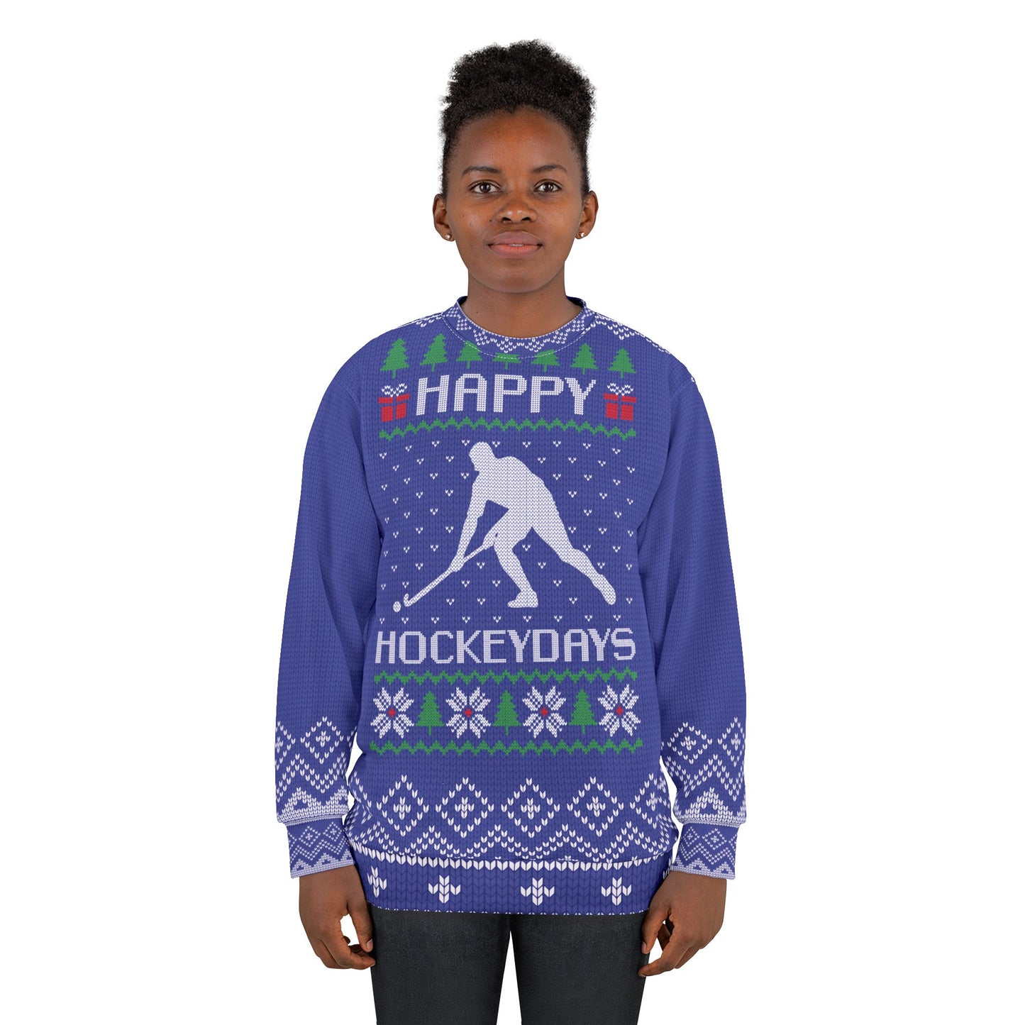 UGLY Christmas Sweater - HOCKEY - Happy Hockeydays - CAN BE PERSONALIZED