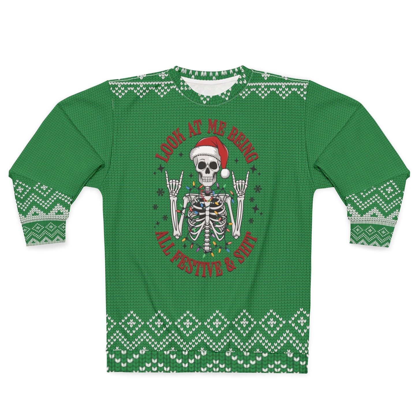 UGLY Christmas Sweater - Skeleton - Happy and Shit