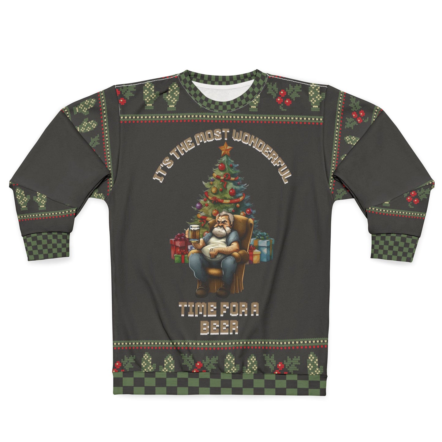 UGLY Christmas Sweater -Most Wonderful Time for a BEER
