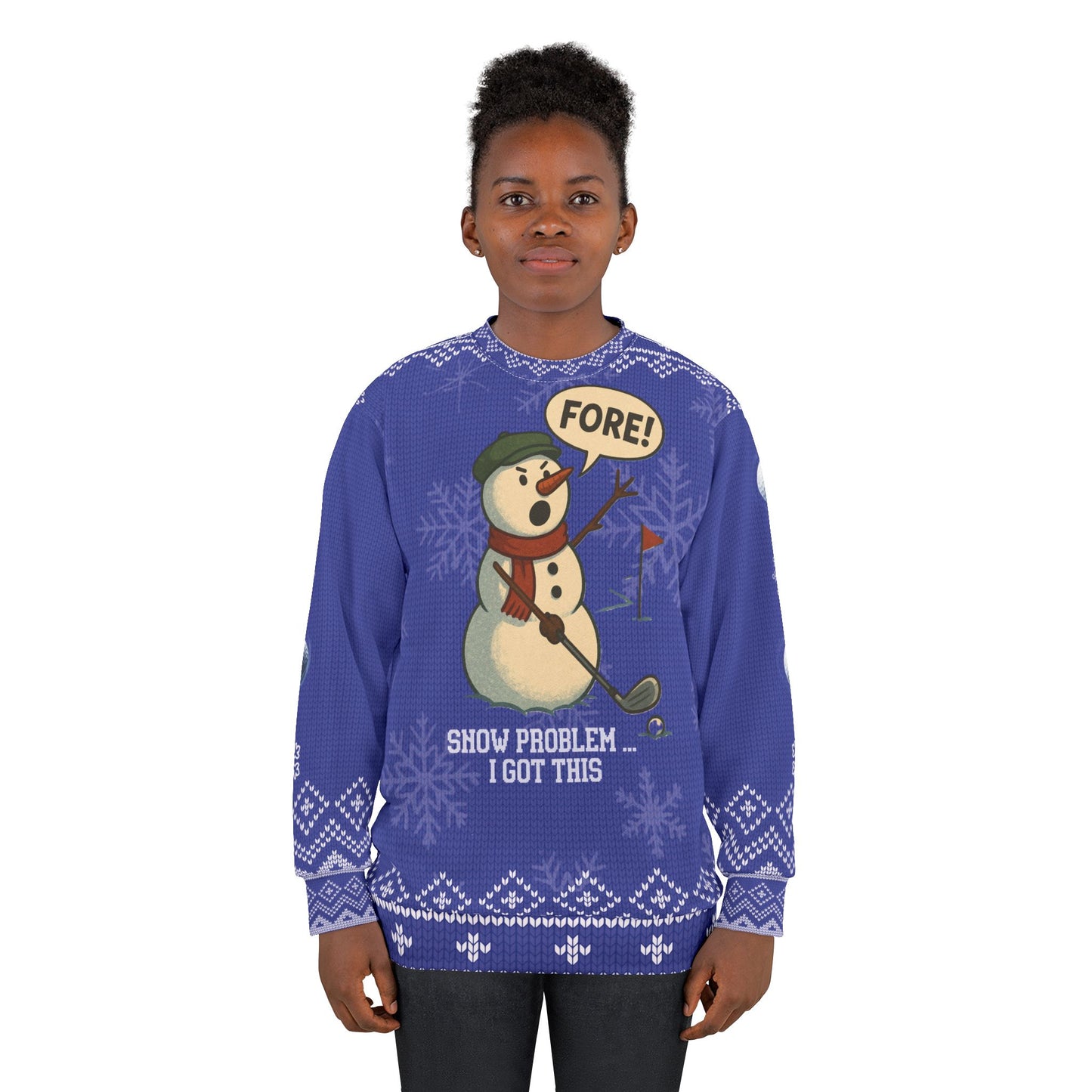 Snow Problem… I Got This Ugly Christmas Sweater – Funny Golf Christmas Sweatshirt | Holiday Sweater for Golfers, Winter Golf Gift for Him or Her