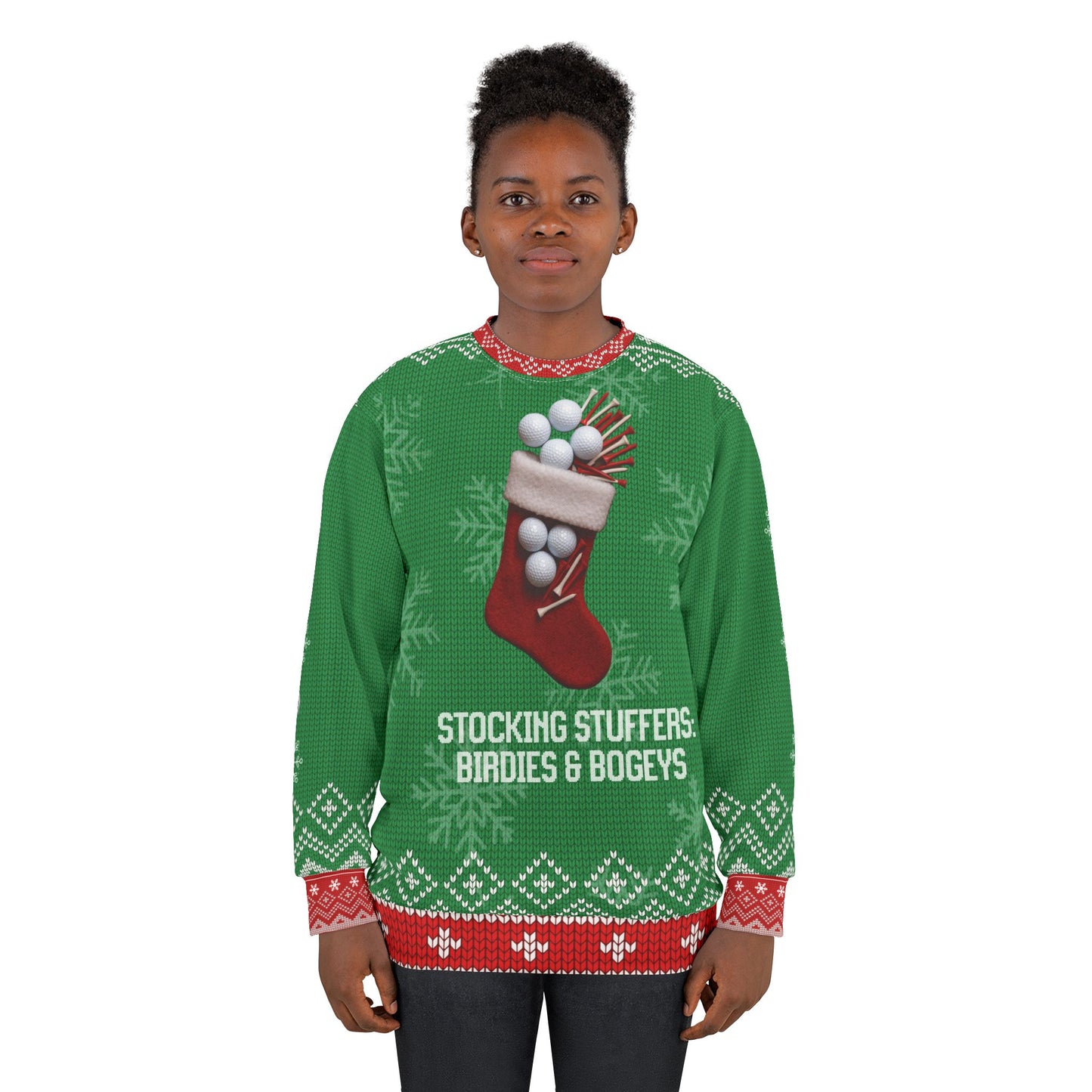 Stocking Stuffers: Birdies & Bogeys Ugly Christmas Sweater – Funny Golf Christmas Sweatshirt | Holiday Sweater for Golfers | Christmas Gift for Him or Her