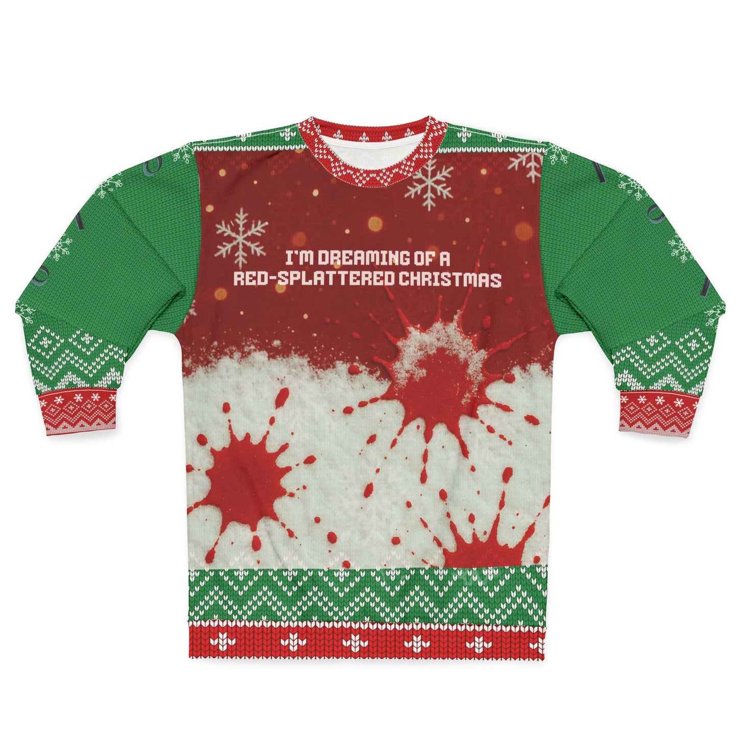 True Crime Christmas Sweater • “Red-Splattered Christmas” Sweatshirt • Dark Humor Xmas Sweater • Funny Crime Show Holiday Gift