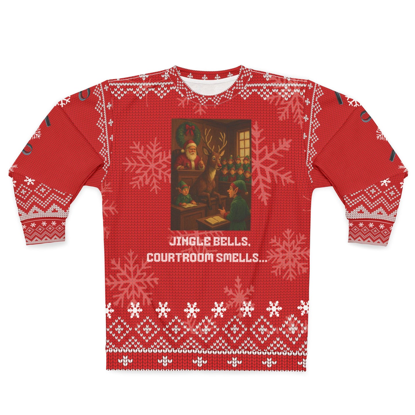 Funny Courtroom Christmas Sweater • “Jingle Bells, Courtroom Smells” Sweatshirt • True Crime Holiday Sweater • Lawyer & Judge Xmas Gift