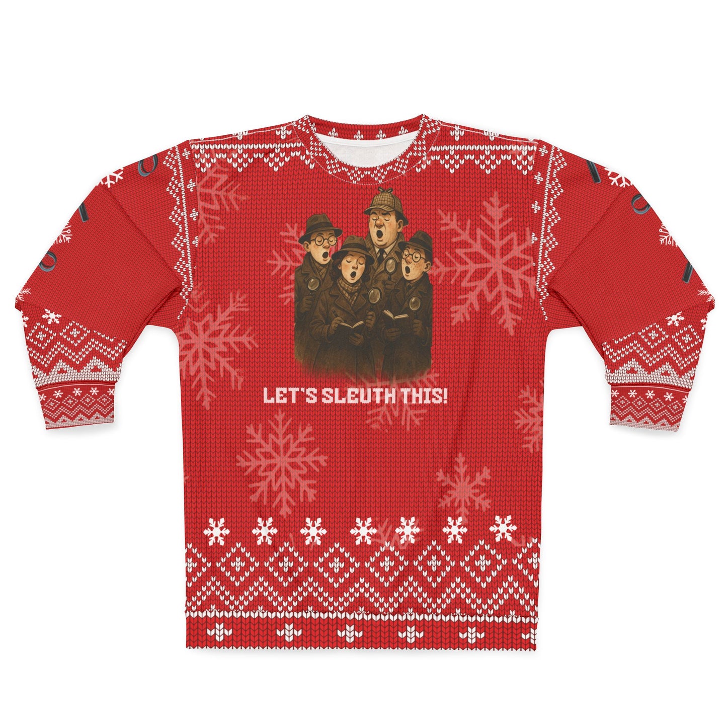 Detective Christmas Sweater • “Let’s Sleuth This!” Funny Mystery Holiday Sweatshirt • True Crime Xmas Sweater • Unique Gift for Sleuth Fans
