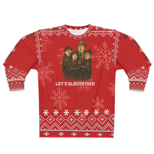 Detective Christmas Sweater • “Let’s Sleuth This!” Funny Mystery Holiday Sweatshirt • True Crime Xmas Sweater • Unique Gift for Sleuth Fans