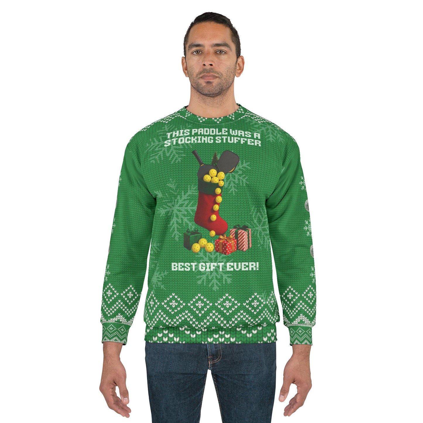 Funny Pickleball Ugly Christmas Sweater | Stocking Stuffer Paddle Sweatshirt | Best Gift Ever Pickleball Christmas Shirt