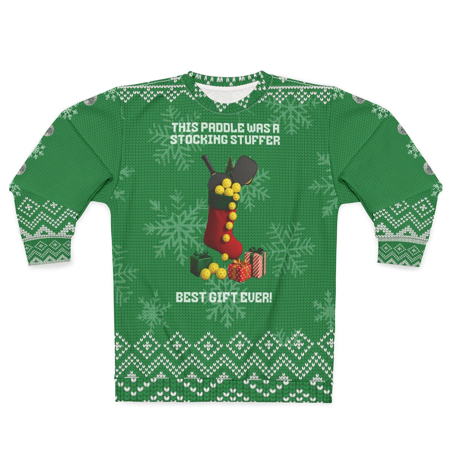 Funny Pickleball Ugly Christmas Sweater | Stocking Stuffer Paddle Sweatshirt | Best Gift Ever Pickleball Christmas Shirt