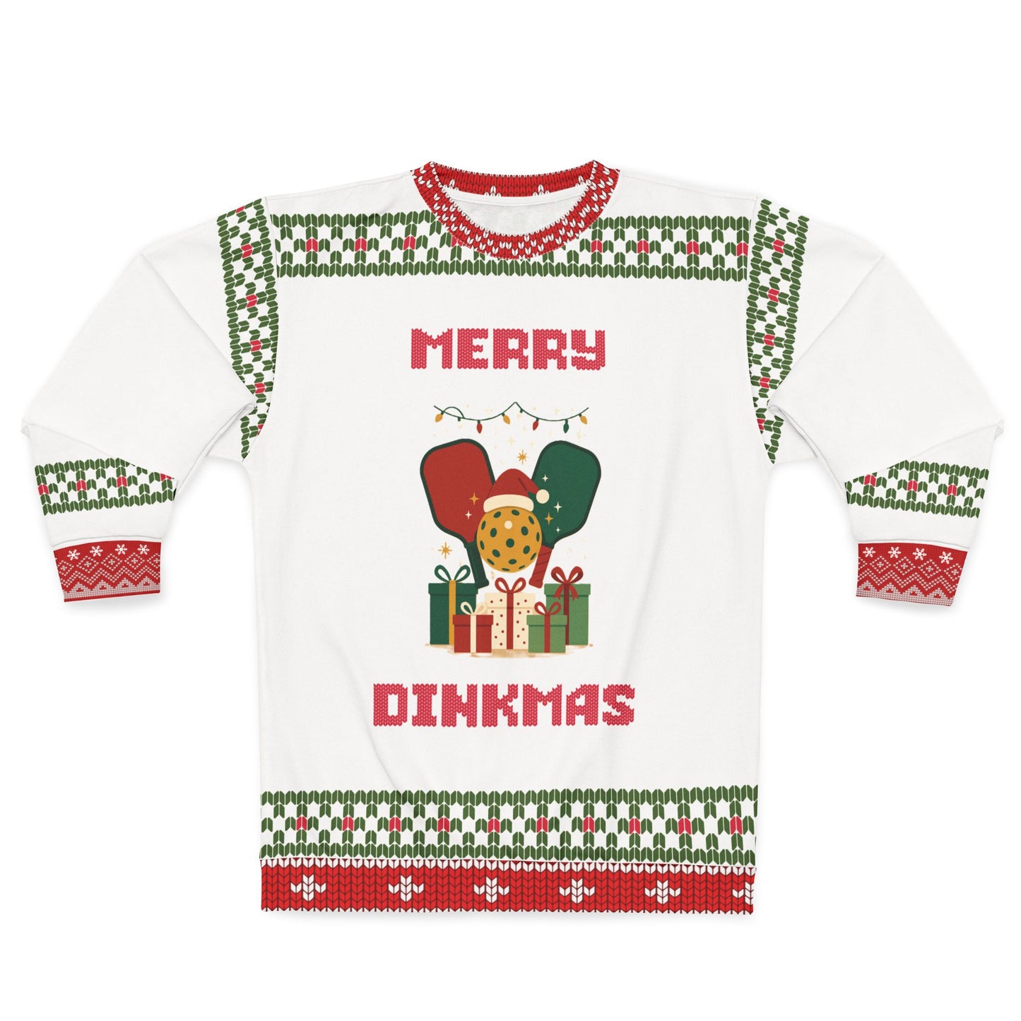 Funny Pickleball Ugly Christmas Sweater | Merry Dinkmas Sweatshirt | Holiday Gift for Pickleball Players & Fans