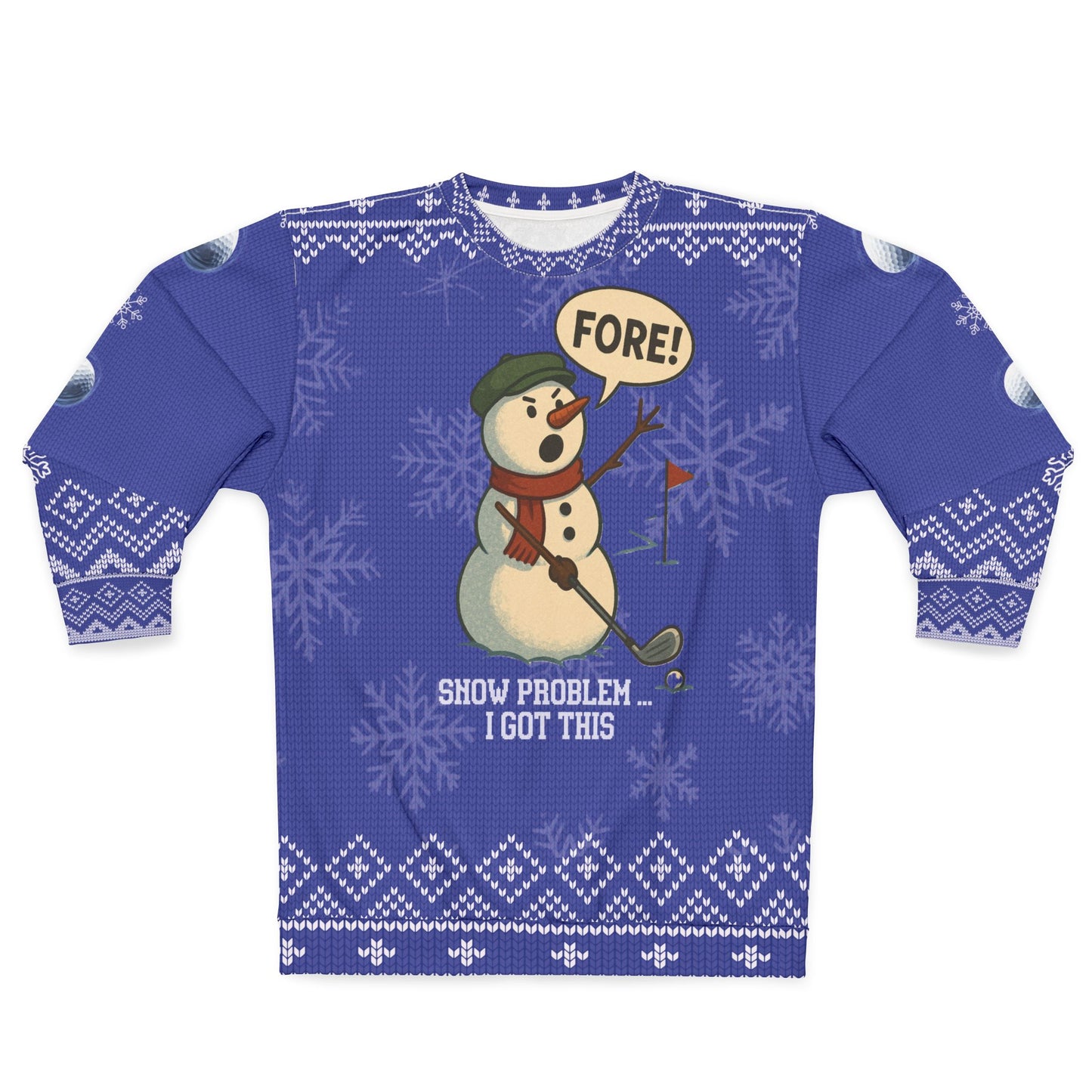 Snow Problem… I Got This Ugly Christmas Sweater – Funny Golf Christmas Sweatshirt | Holiday Sweater for Golfers, Winter Golf Gift for Him or Her