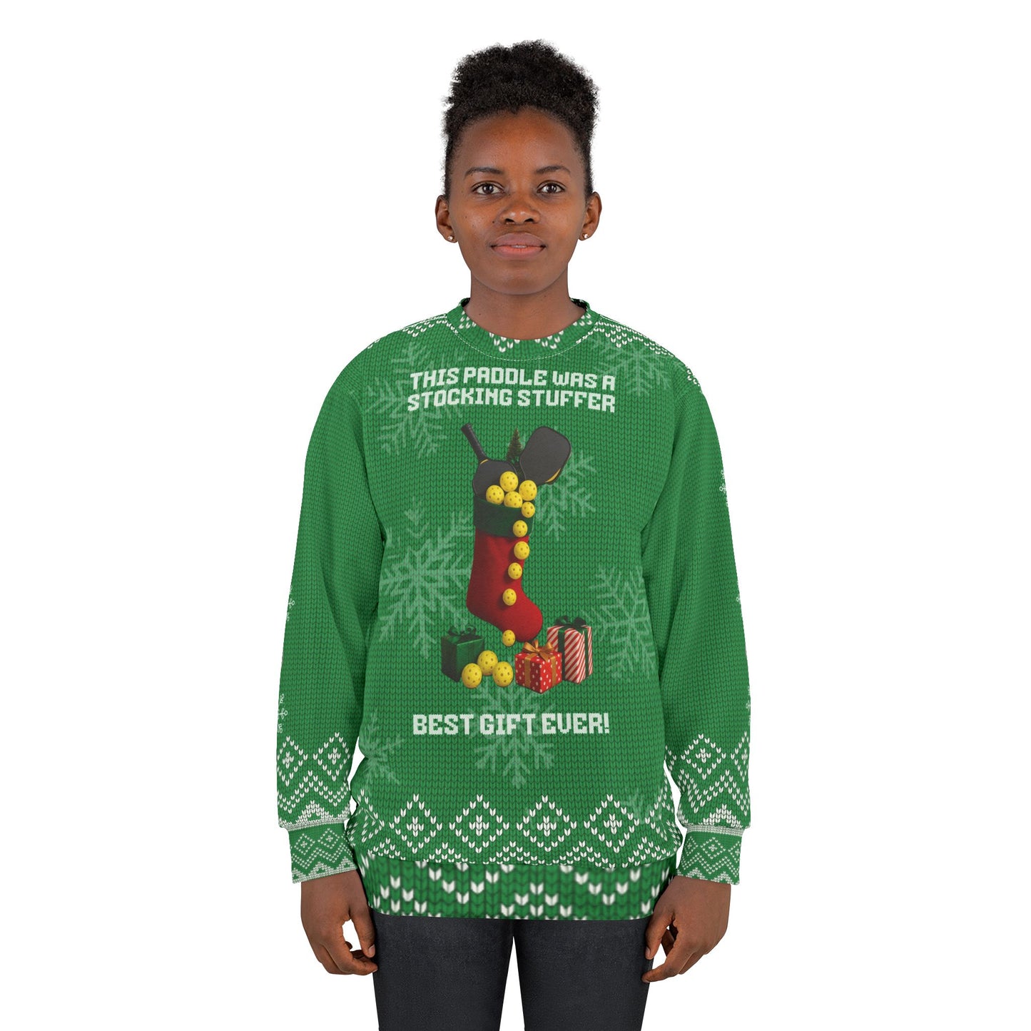 Funny Pickleball Ugly Christmas Sweater | Stocking Stuffer Paddle Sweatshirt | Best Gift Ever Pickleball Christmas Shirt