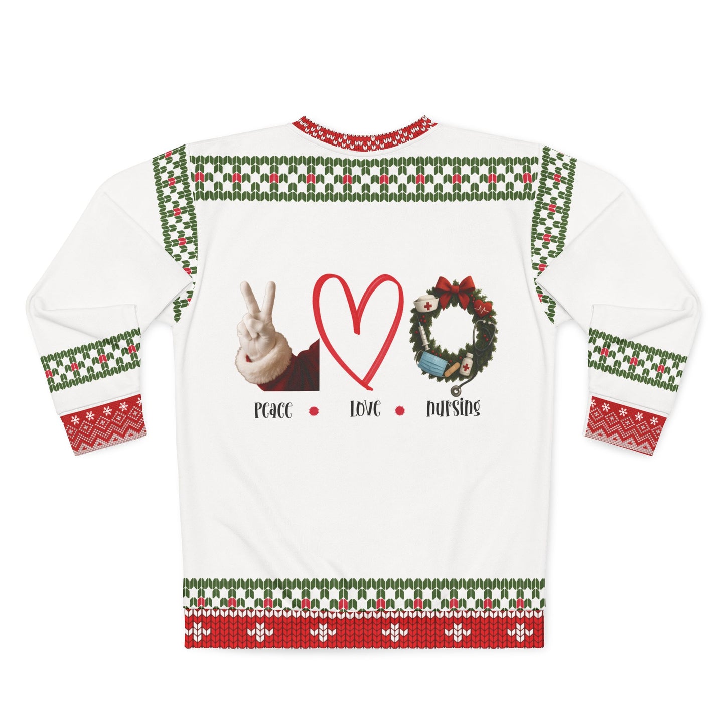 Ugly Christmas Sweater for Nurses | O’ Stetho Tree Stethoscope Holiday Sweatshirt | Funny Nurse Xmas Gift | RN LPN Medical Staff Sweater