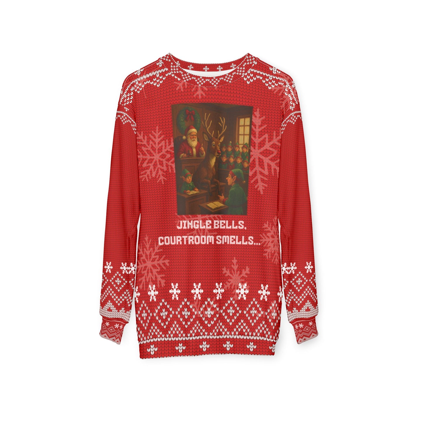 Funny Courtroom Christmas Sweater • “Jingle Bells, Courtroom Smells” Sweatshirt • True Crime Holiday Sweater • Lawyer & Judge Xmas Gift