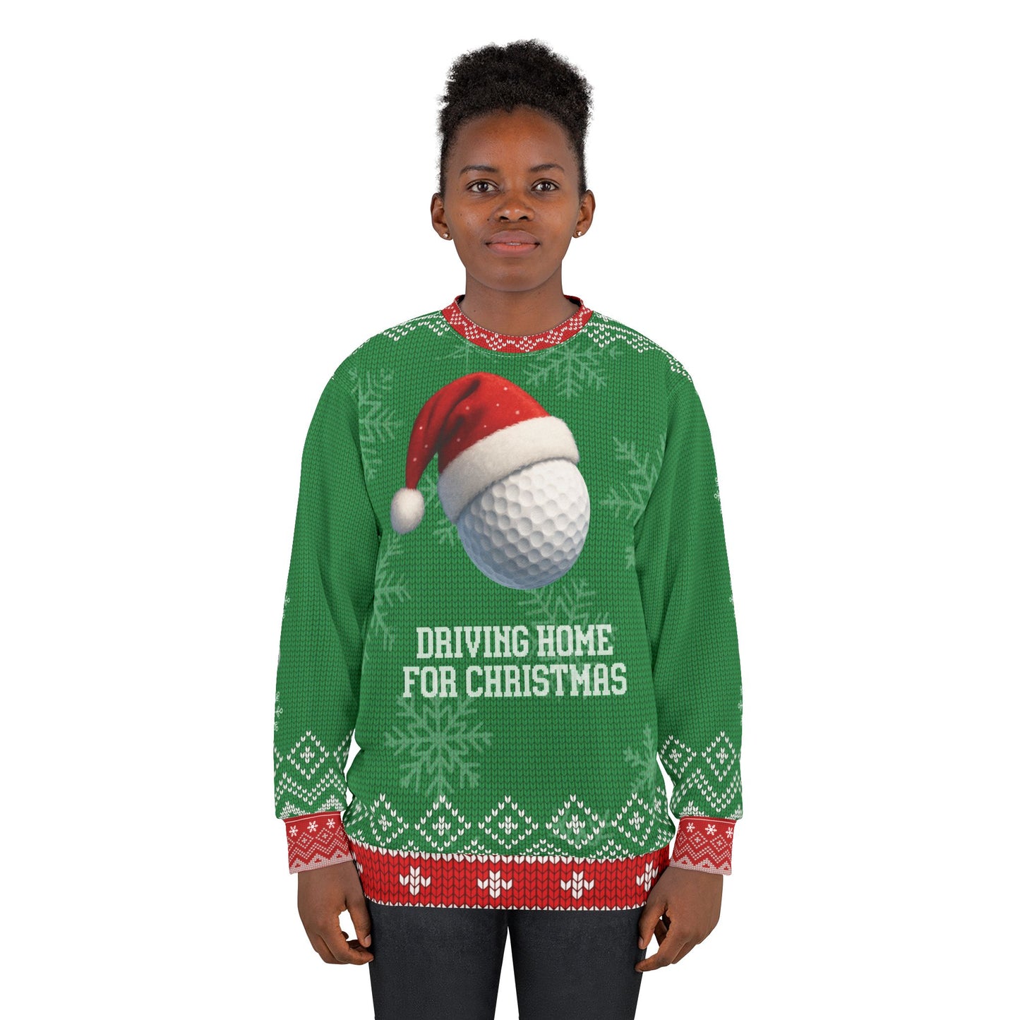Driving Home for Christmas Ugly Christmas Sweater – Funny Golf Christmas Sweatshirt | Holiday Sweater for Golfers, Christmas Gift for Him or Her