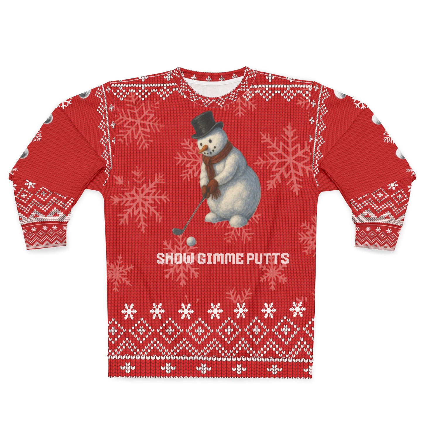 Snow Gimme Putts Ugly Christmas Sweater – Funny Golf Christmas Sweatshirt | Holiday Sweater for Golfers & Christmas Gift