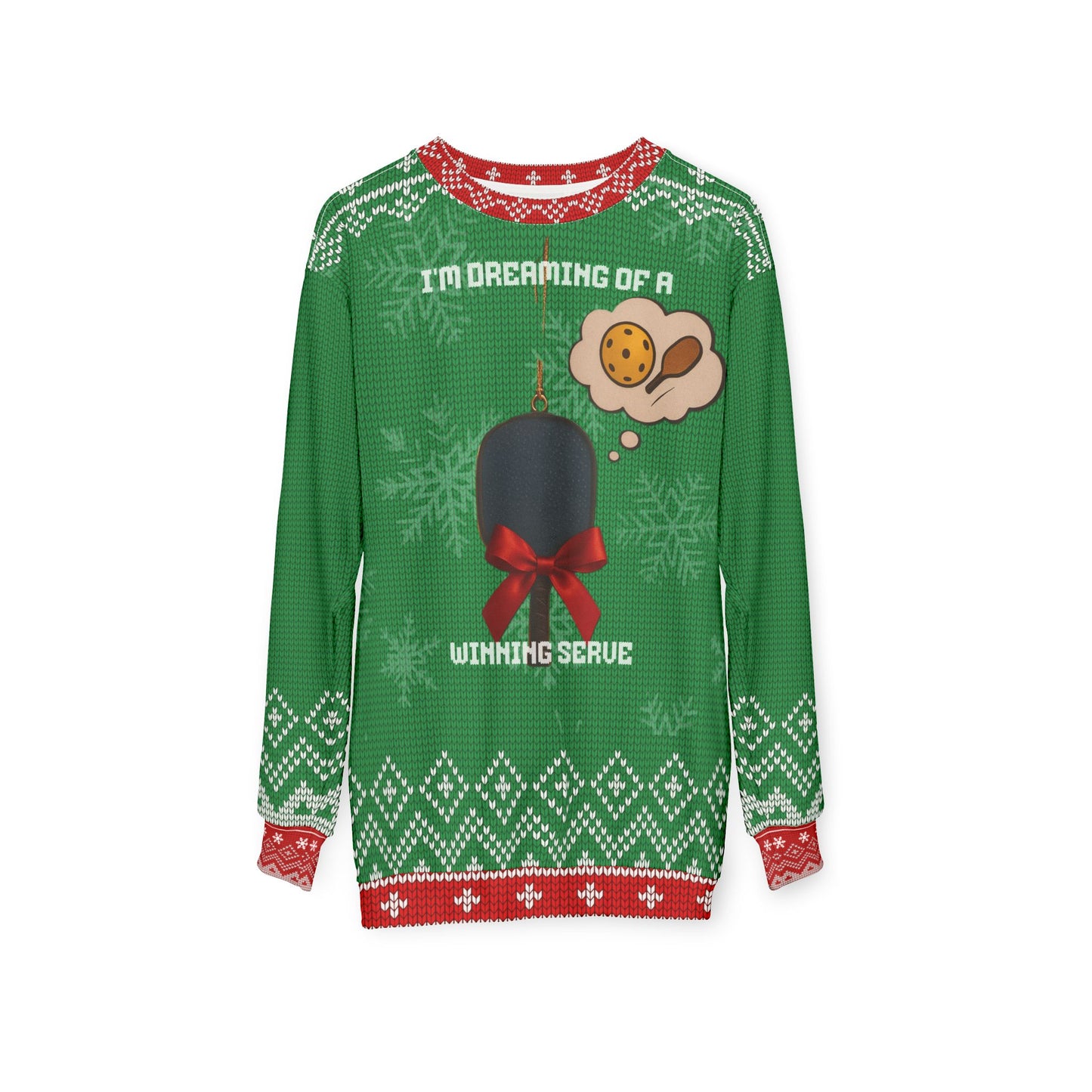 Funny Pickleball Ugly Christmas Sweater | I’m Dreaming of a Winning Serve Sweatshirt | Holiday Gift for Pickleball Players & Fans