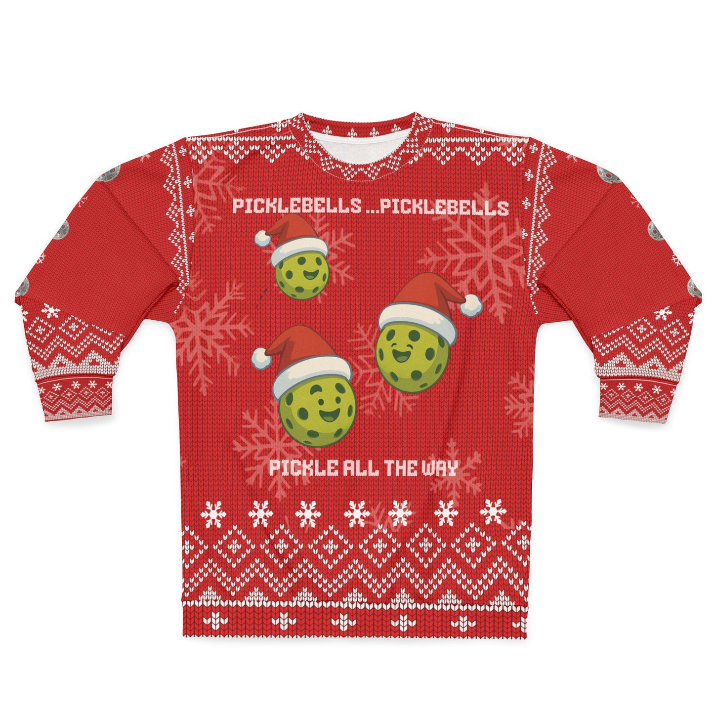 Picklebells Pickleball Ugly Christmas Sweater • Funny Pickleball Holiday Sweatshirt • Pickle All the Way Dinkmas Gift