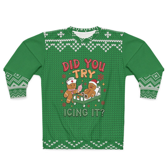 UGLY Christmas Sweater -NURSE - Need to "Ice" It