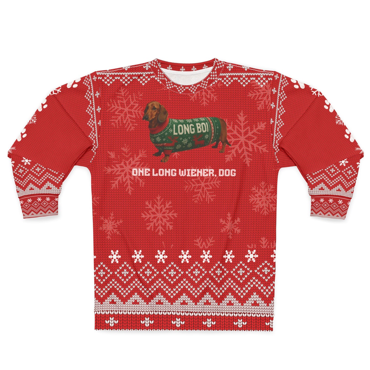 Dachshund Christmas Sweater • Long Boi Wiener Dog Sweatshirt • Funny Doxie Ugly Xmas Sweater • Dog Lover Holiday Gift • Sausage Dog Top