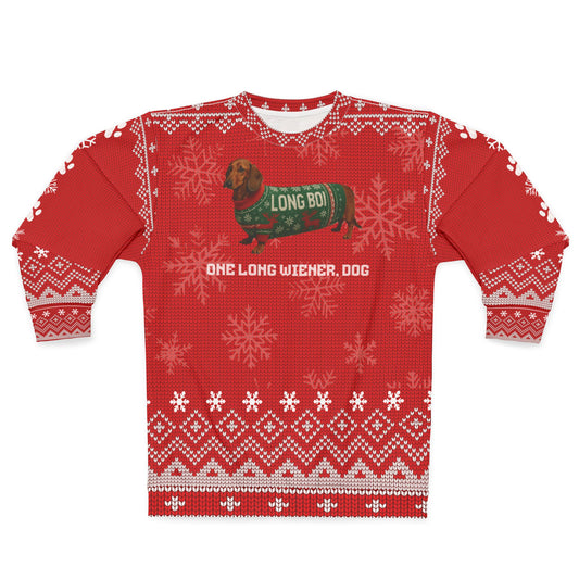 Dachshund Christmas Sweater • Long Boi Wiener Dog Sweatshirt • Funny Doxie Ugly Xmas Sweater • Dog Lover Holiday Gift • Sausage Dog Top