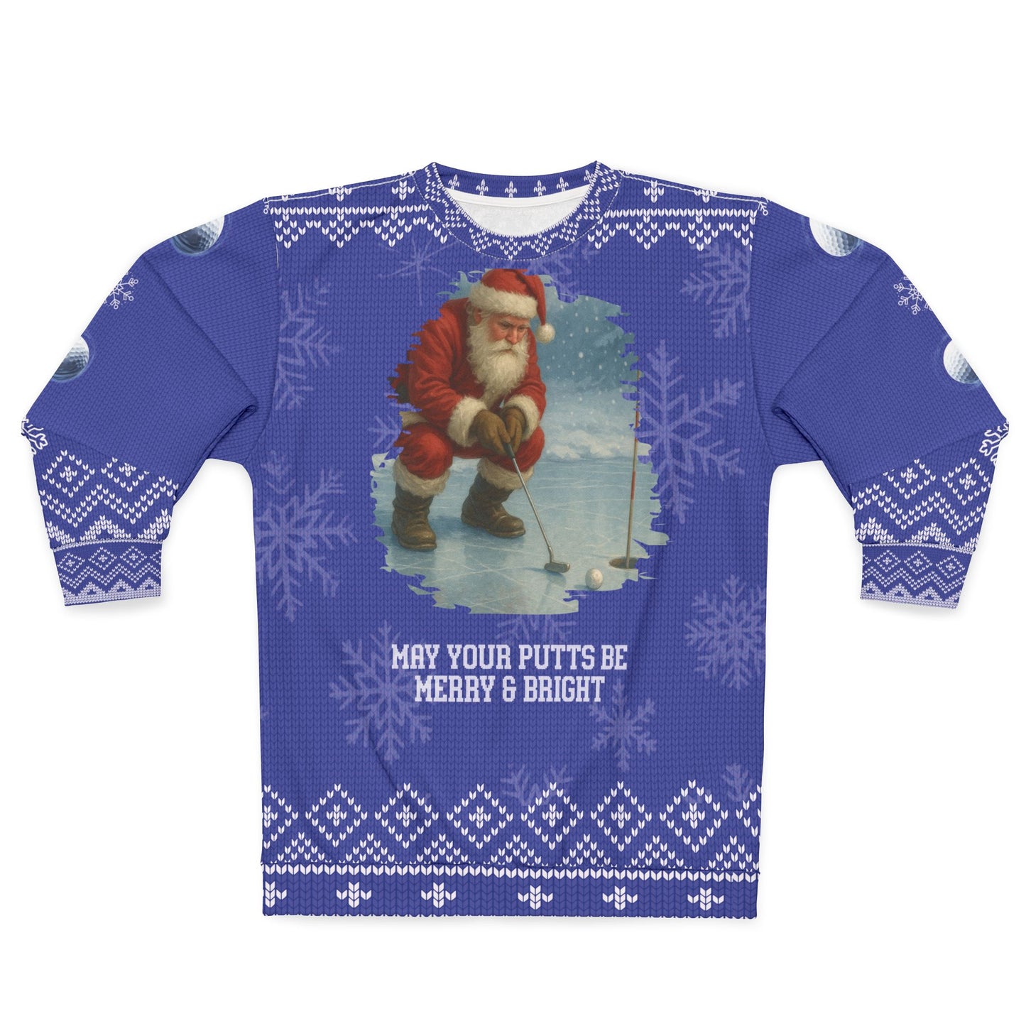 May Your Putts Be Merry & Bright Ugly Christmas Sweater – Funny Golf Christmas Sweatshirt | Holiday Sweater for Golfers & Festive Gift for Him or Her