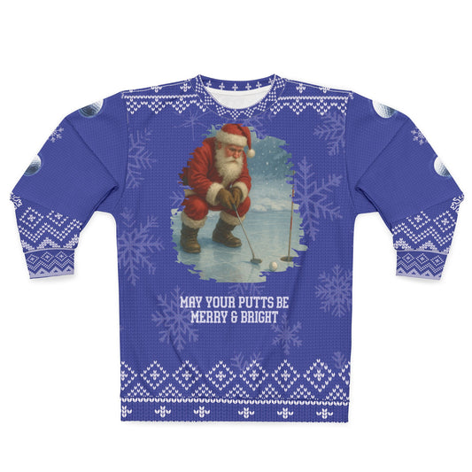 May Your Putts Be Merry & Bright Ugly Christmas Sweater – Funny Golf Christmas Sweatshirt | Holiday Sweater for Golfers & Festive Gift for Him or Her