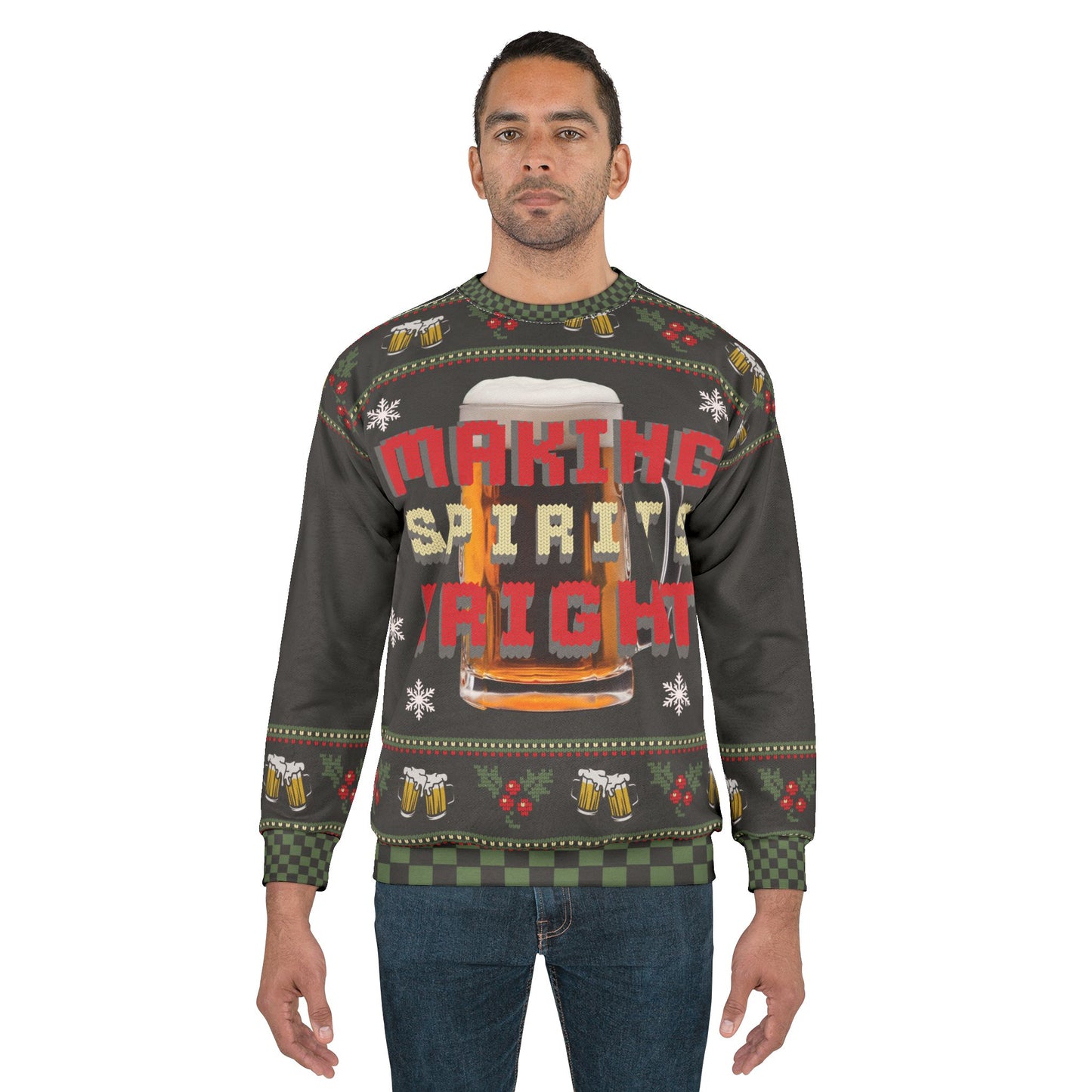 UGLY Christmas Sweater (Sweatshirt) - Mug of Beer "Makings Spirits Bright"
