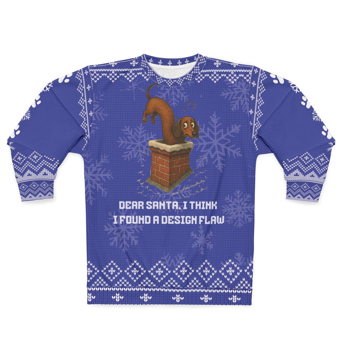 Funny Dachshund Christmas Sweater • Ugly Xmas Sweatshirt • Wiener Dog Stuck in Chimney • Cute Doxie Holiday Gift • Dog Lover Sweater