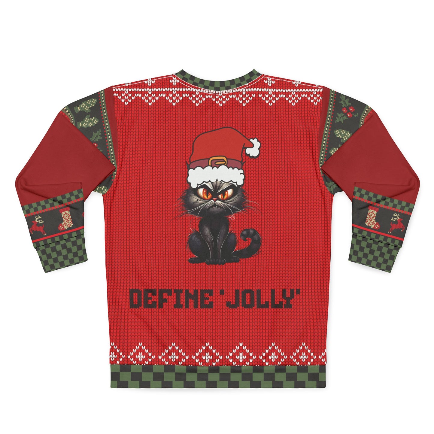 Christmas Sweater - ANGRY CAT - Jolly AF - Ugly Xmas Sweater, Ugly Christmas Sweater, Cat Lover