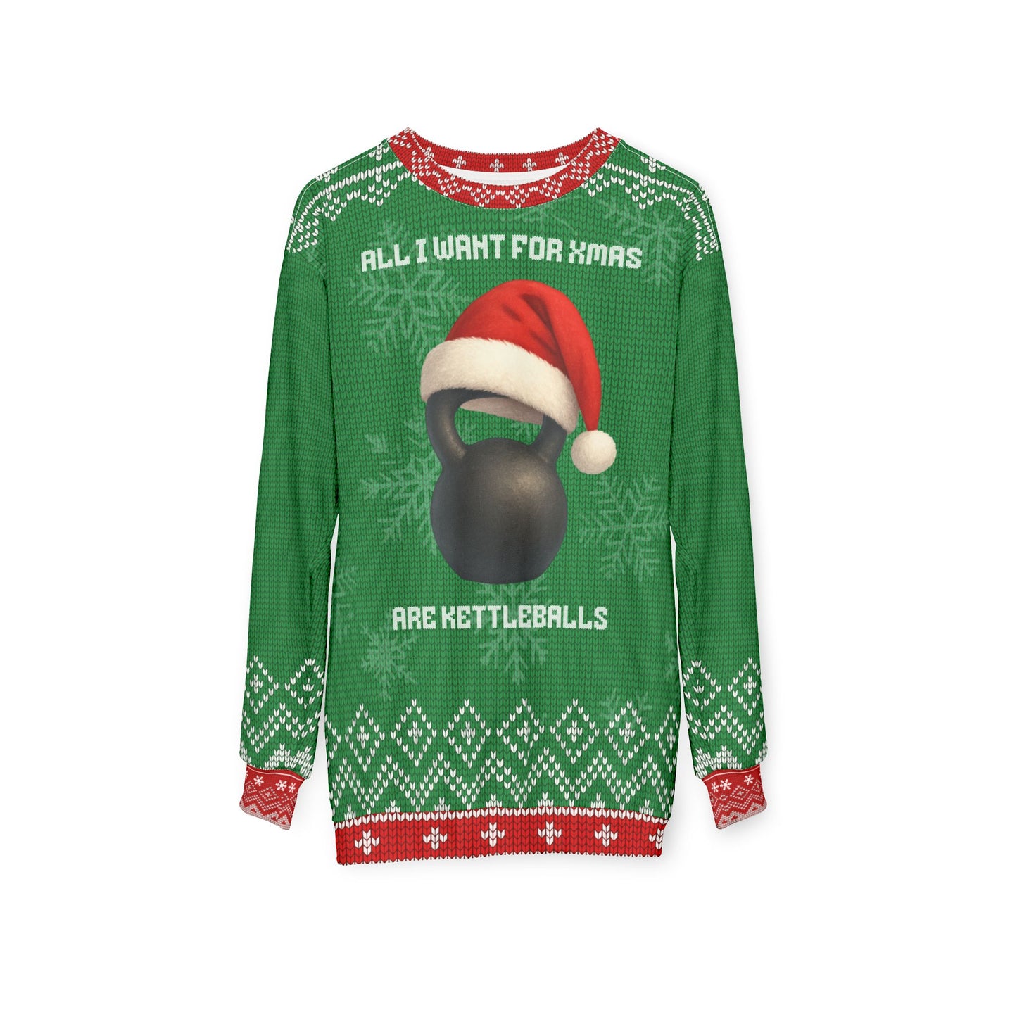All I Want for Xmas Are Kettlebells Funny CrossFit Ugly Christmas Sweater – Gym Lover Holiday Sweatshirt, Fitness Gift for Men & Women