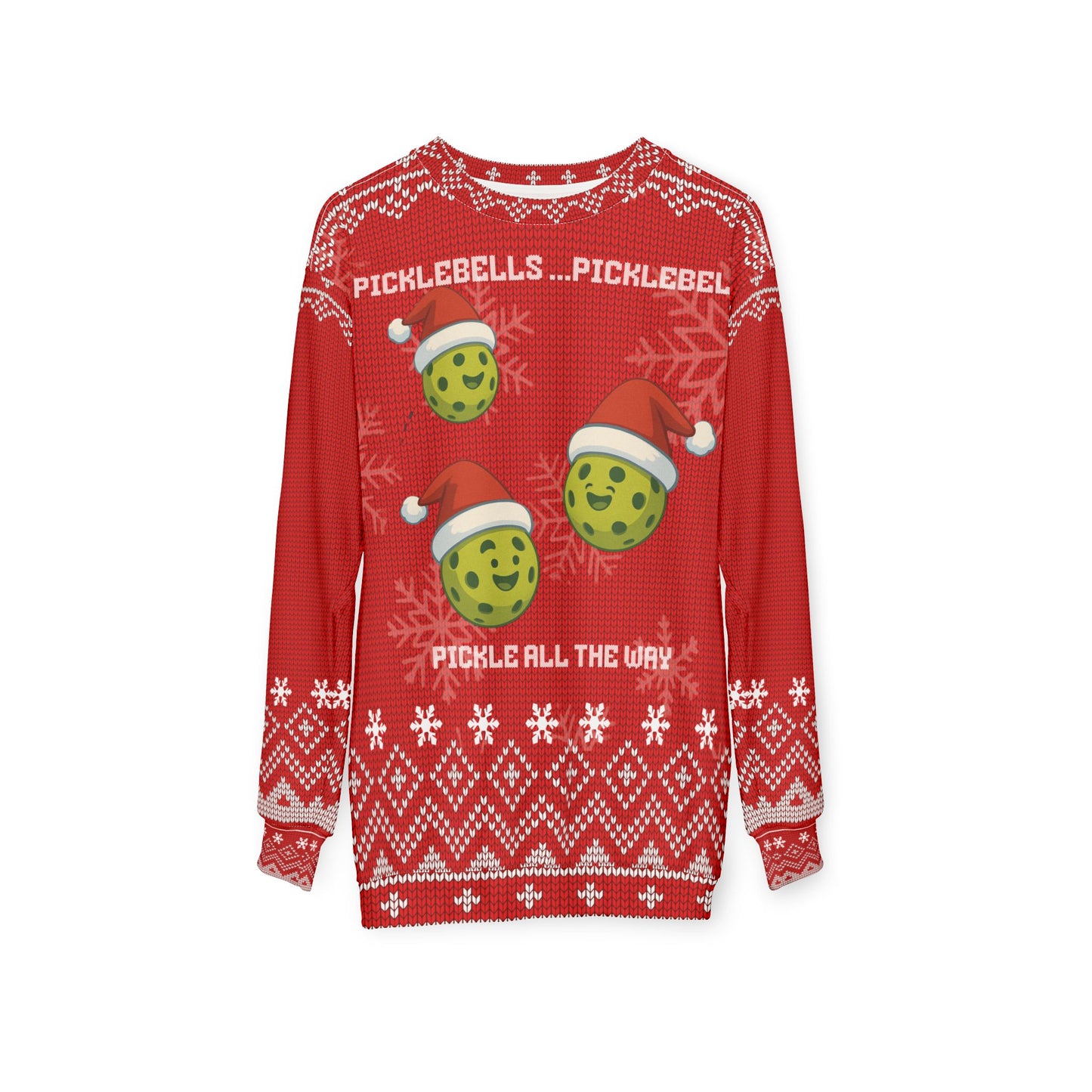 Picklebells Pickleball Ugly Christmas Sweater • Funny Pickleball Holiday Sweatshirt • Pickle All the Way Dinkmas Gift