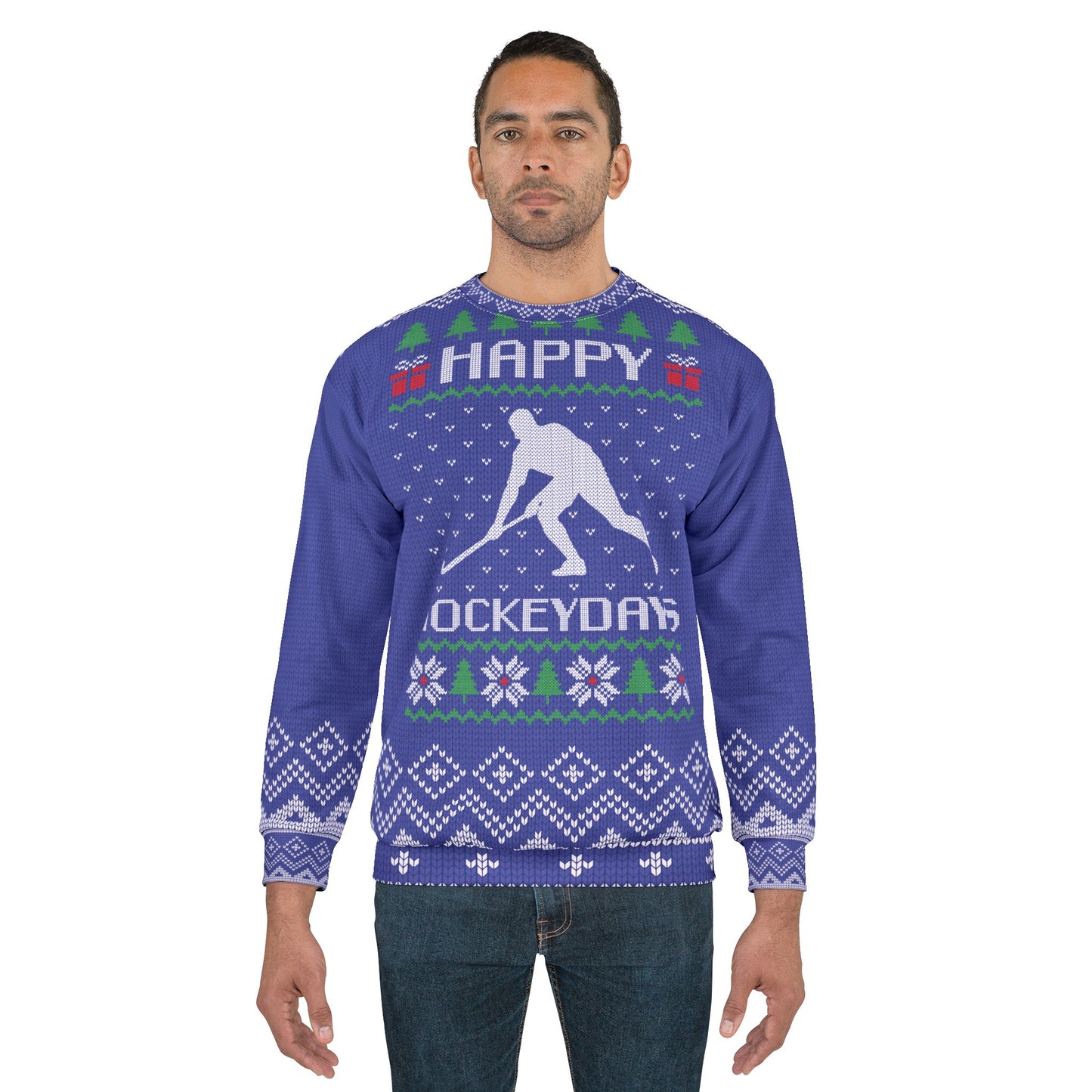UGLY Christmas Sweater - HOCKEY - Happy Hockeydays - CAN BE PERSONALIZED