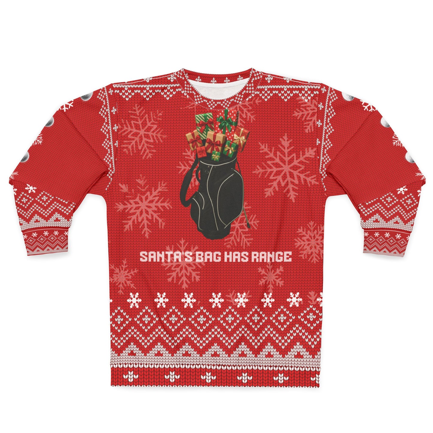 Santa’s Bag Has Range Ugly Christmas Sweater – Funny Golf Christmas Sweatshirt | Holiday Sweater for Golfers, Christmas Gift for Him or Her