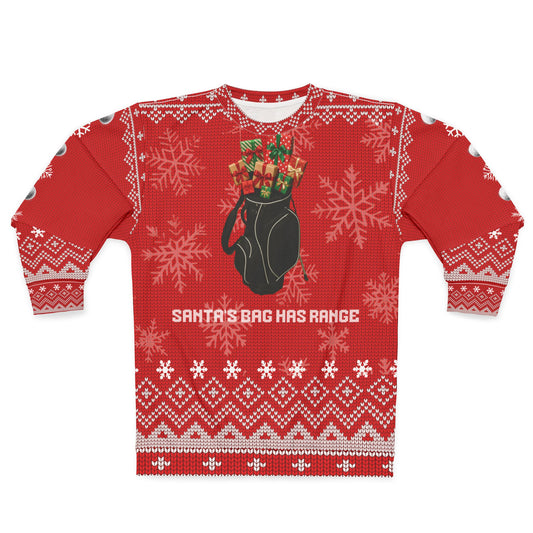 Santa’s Bag Has Range Ugly Christmas Sweater – Funny Golf Christmas Sweatshirt | Holiday Sweater for Golfers, Christmas Gift for Him or Her