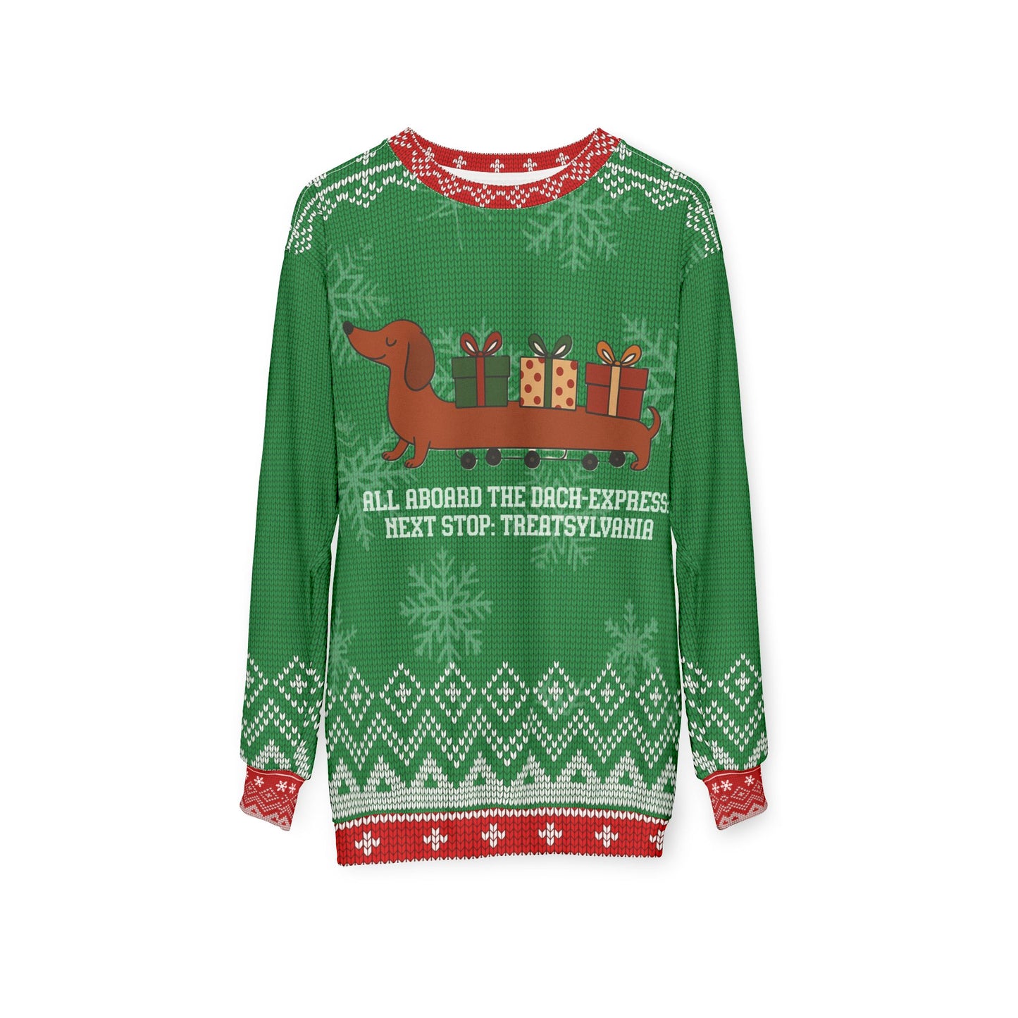 Dachshund Christmas Sweater • Dach-Express Funny Doxie Sweatshirt • Wiener Dog Holiday Sweater • Dog Lover Xmas Gift • Treatsylvania Train