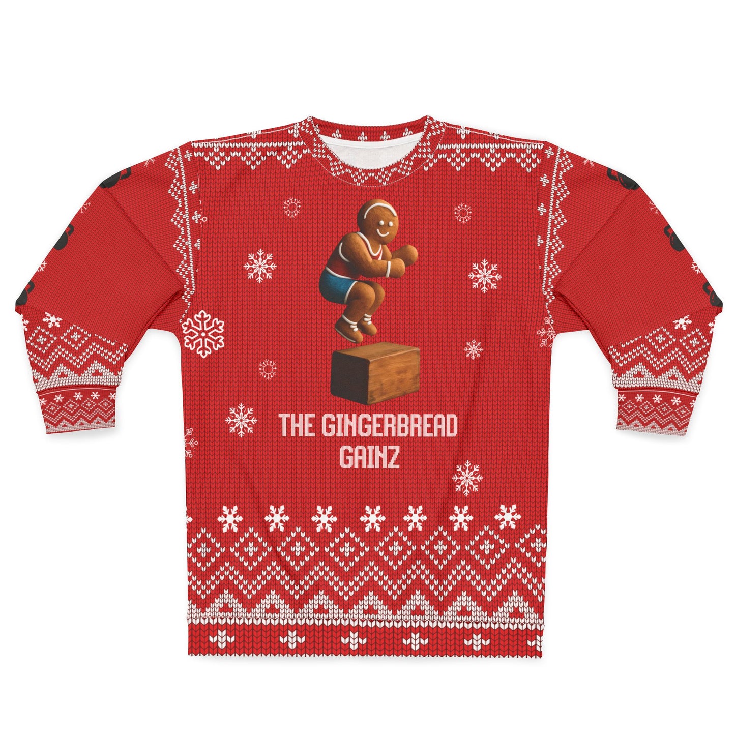 The Gingerbread Gainz Funny CrossFit Ugly Christmas Sweater – Gym Lover Holiday Sweatshirt, Fitness Xmas Gift